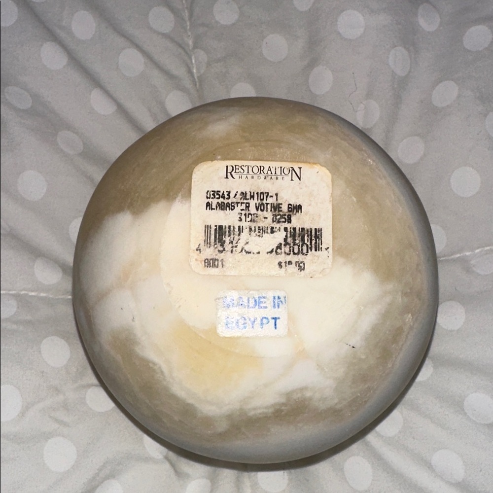 RESTORATION HARDWARE ALABASTER CANDLE HOLDER - Picture 7 of 7